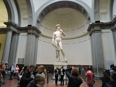 Michelangelo's David in the Tribune of the Galleria dell'Accademia, Florence