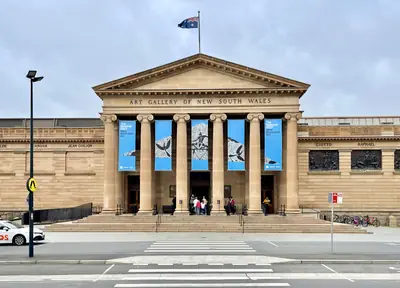 The Neoclassical facade of the Art Gallery of New South Wales, Sydney