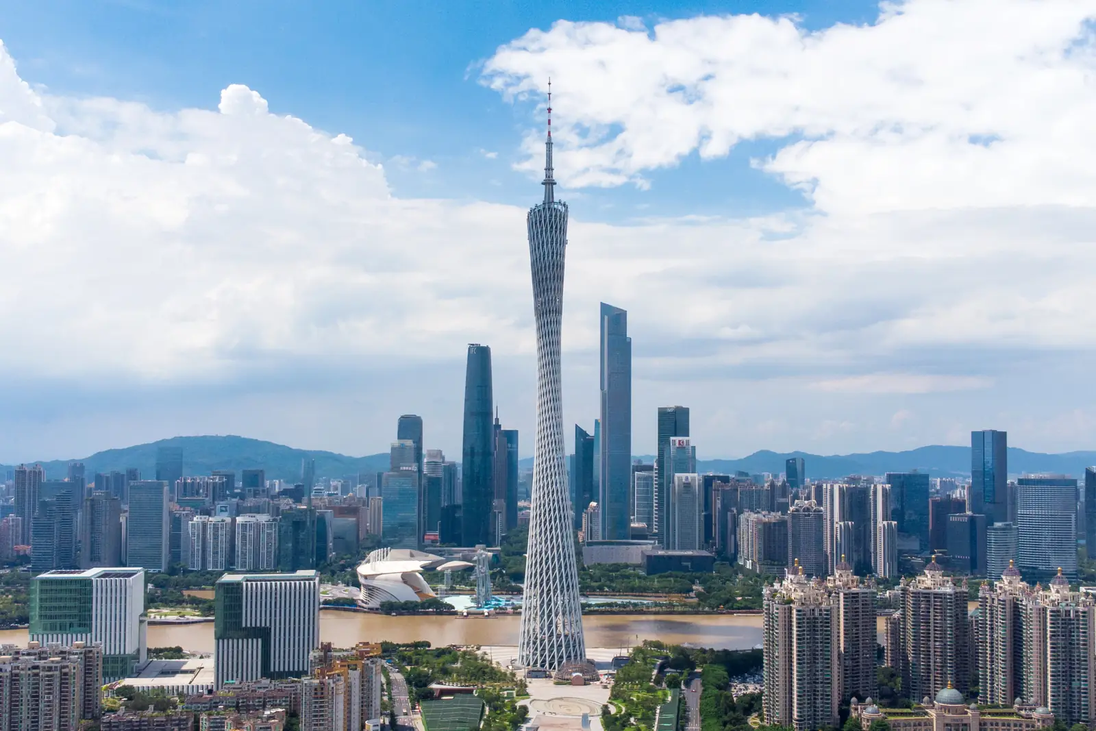 The Canton Tower and the Guangzhou skyline