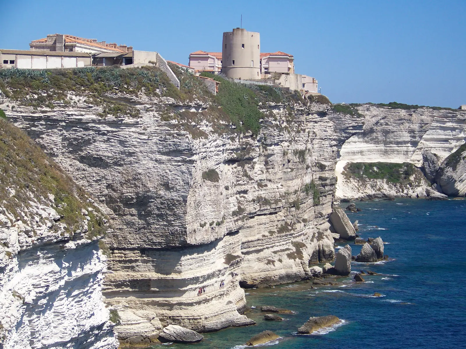 The citadel of Bonifacio on its white cliffs, Corsica