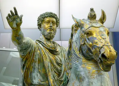 The bronze equestrian statue of Marcus Aurelius