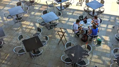 The café patio of the de Young Museum