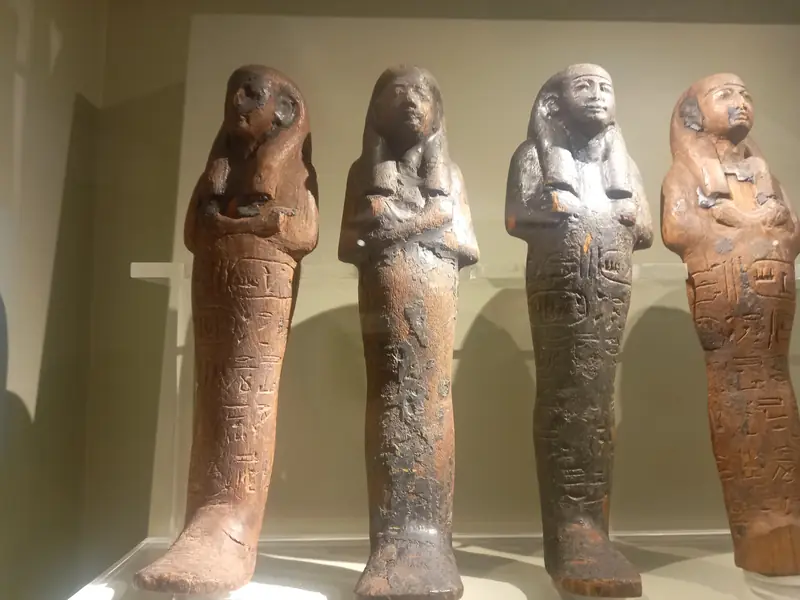 Painted coffins on display in the Museo Egizio
