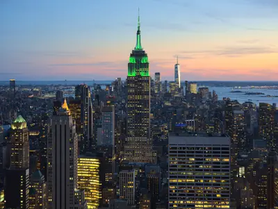 The Empire State Building and Midtown Manhattan seen from Rockefeller Center