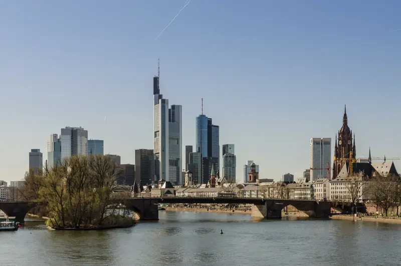The Frankfurt skyline above the River Main