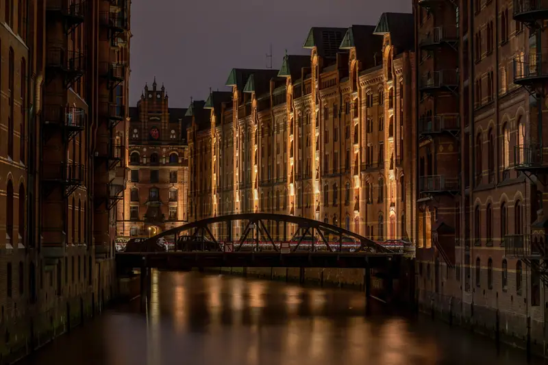 Warehouses and canals of the Speicherstadt, Hamburg