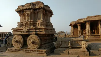 The stone chariot at the Vittala Temple, Hampi