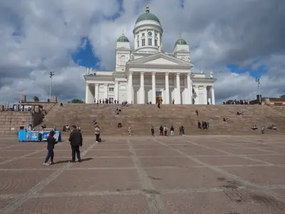 Helsinki Cathedral above Senate Square