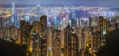 The Hong Kong skyline across Victoria Harbour