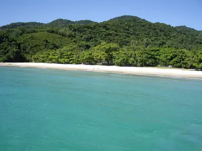 Lopes Mendes beach and forested hills, Ilha Grande