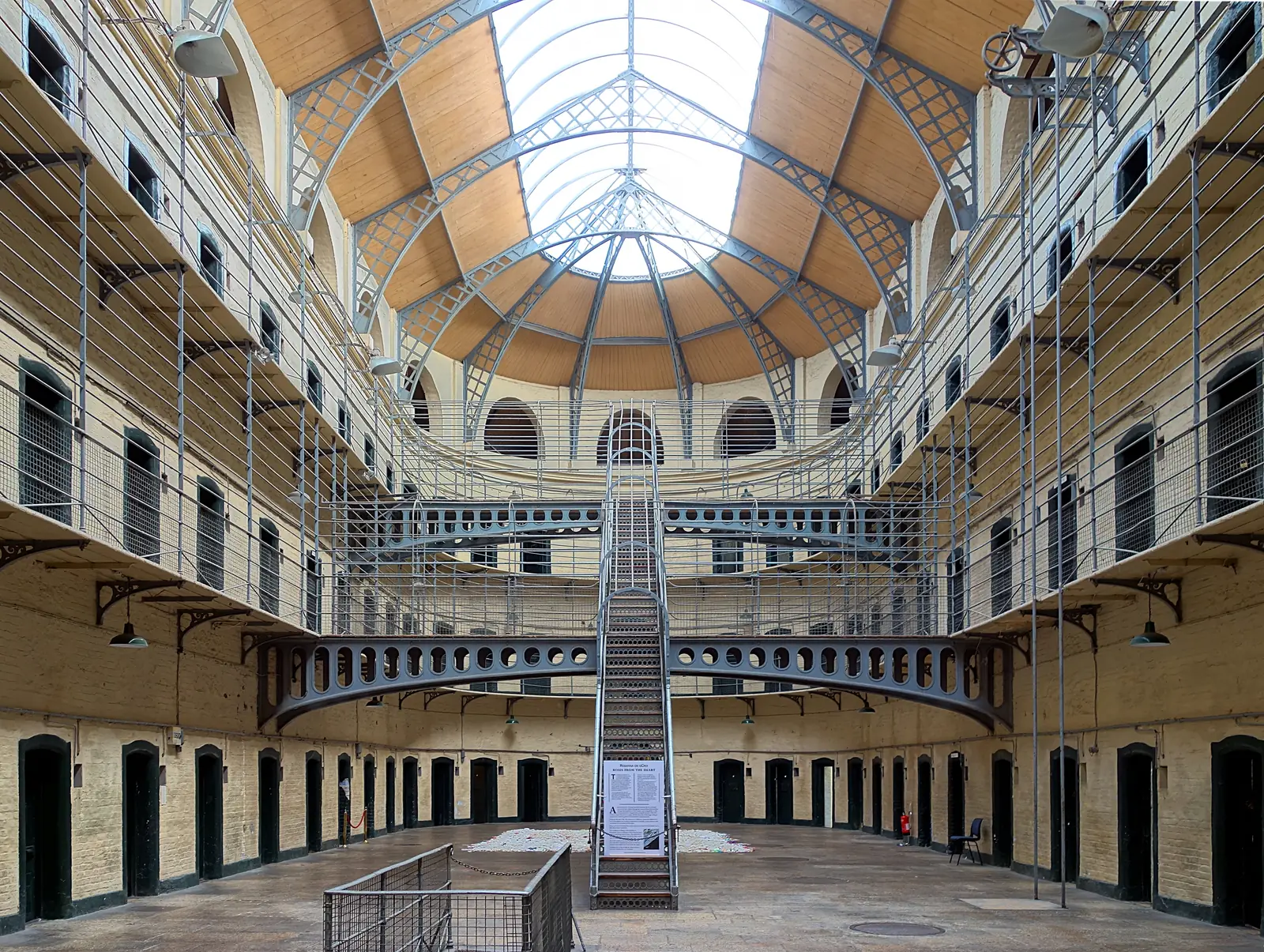 The galleried, skylit East Wing cell block of Kilmainham Gaol