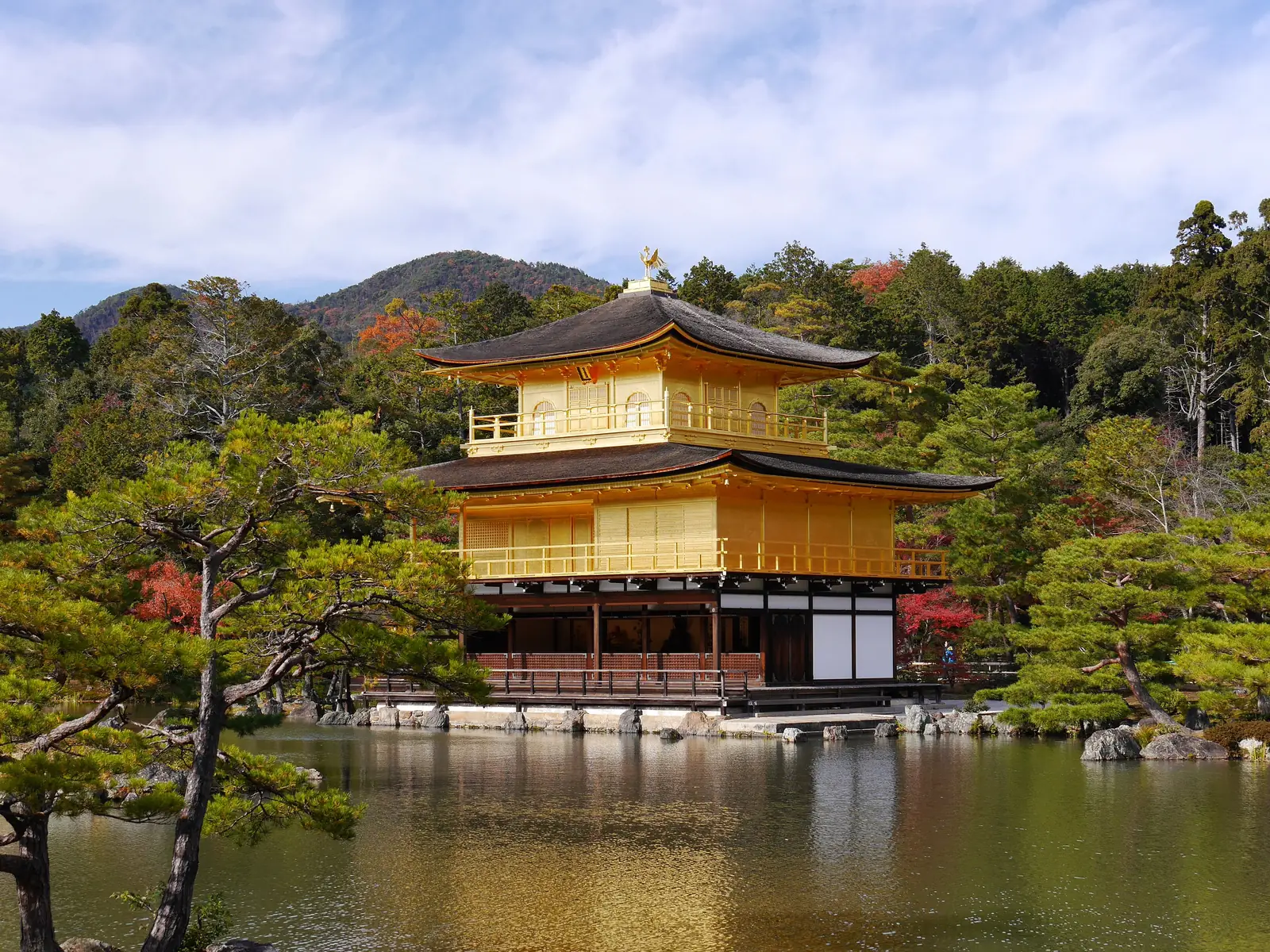 Kinkaku-ji, the Golden Pavilion, reflected in its pond, Kyoto