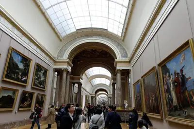 Paintings lining the Grande Galerie of the Louvre