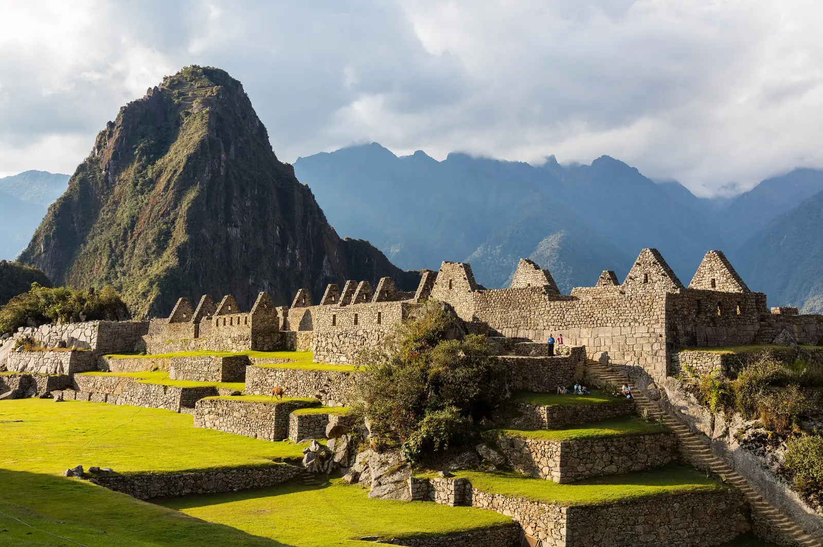 The ruins of Machu Picchu on their mountain ridge