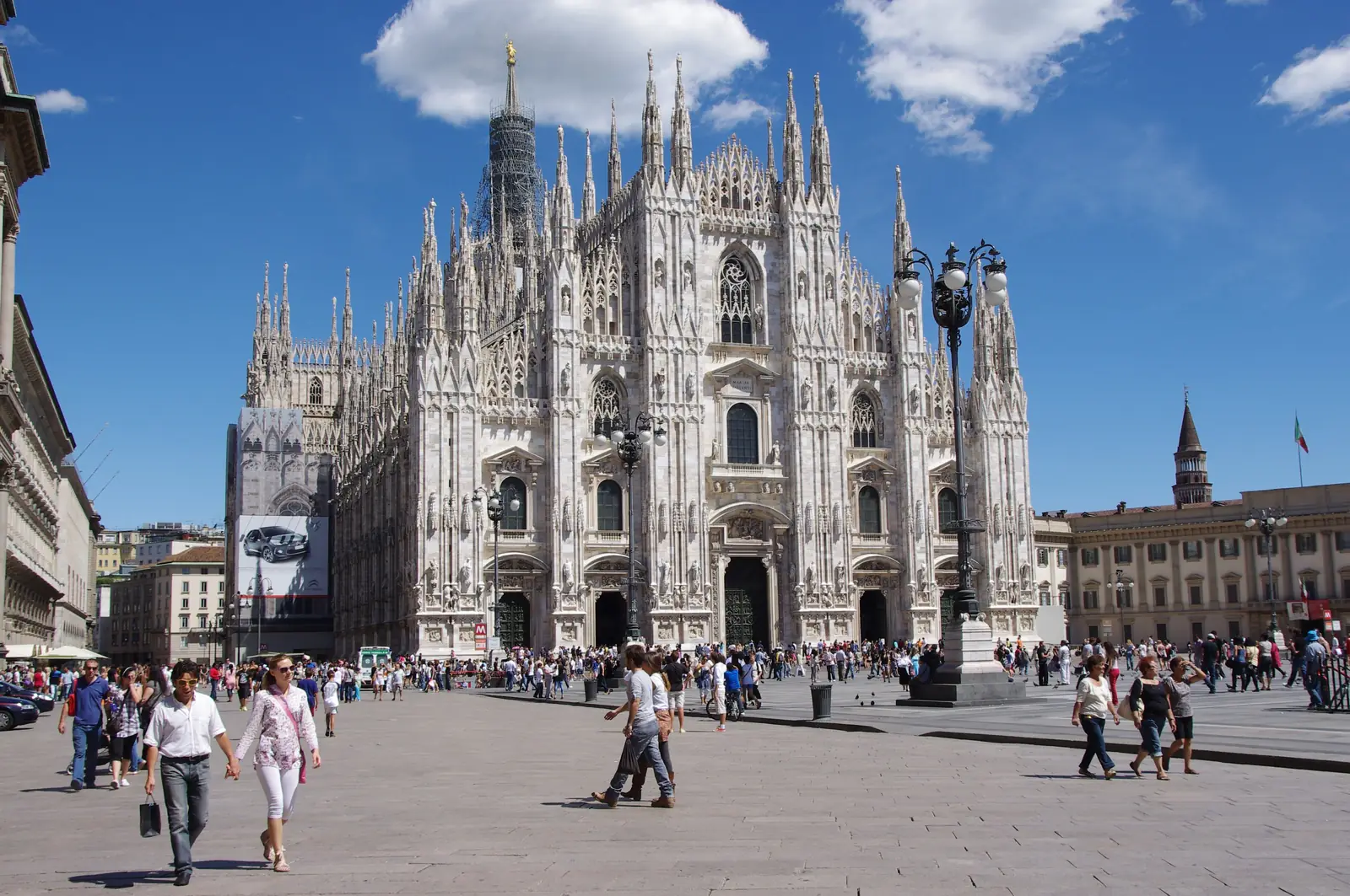 The Gothic façade of Milan Cathedral (Duomo di Milano)