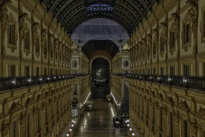 Inside the Galleria Vittorio Emanuele II shopping arcade