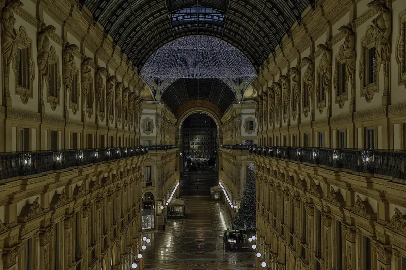 Inside the Galleria Vittorio Emanuele II shopping arcade