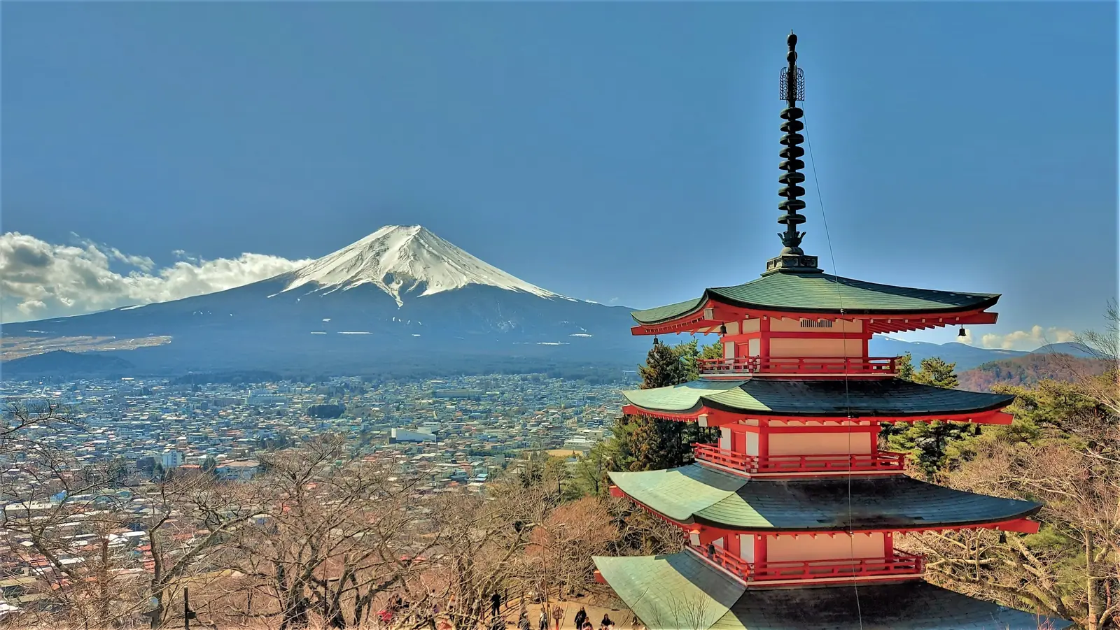 Chureito Pagoda with Mount Fuji behind