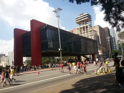 MASP's red-framed building on Avenida Paulista