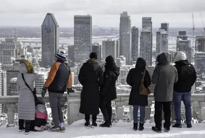 Downtown Montreal from the Kondiaronk lookout on Mount Royal