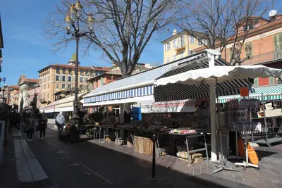 Market stalls on the Cours Saleya in Vieux Nice