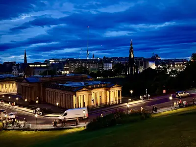 The Scottish National Gallery on the Mound on a summer evening, Edinburgh