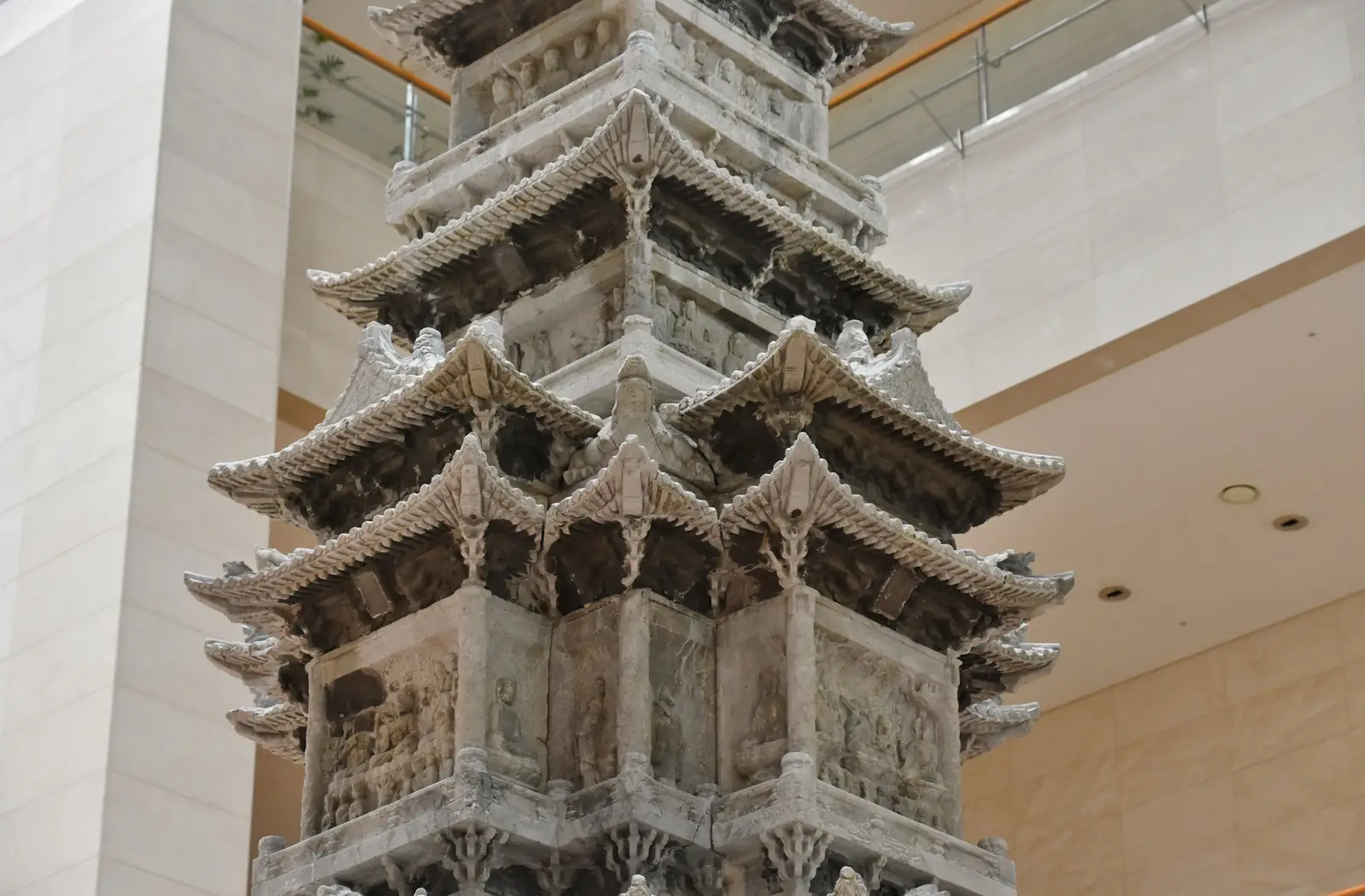 The ten-storey marble Gyeongcheonsa Pagoda of 1348 inside the National Museum of Korea