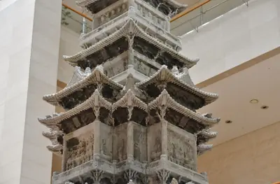 The ten-storey marble Gyeongcheonsa Pagoda of 1348 inside the National Museum of Korea