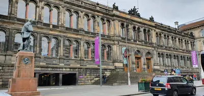 The Victorian facade of the National Museum of Scotland on Chambers Street, Edinburgh