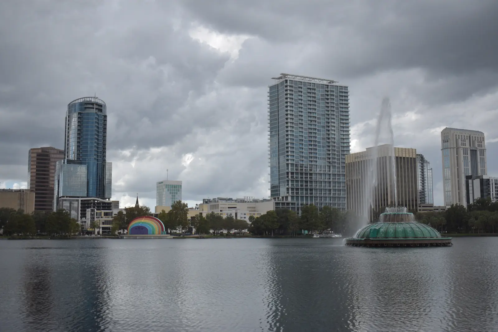 Lake Eola and the downtown Orlando skyline
