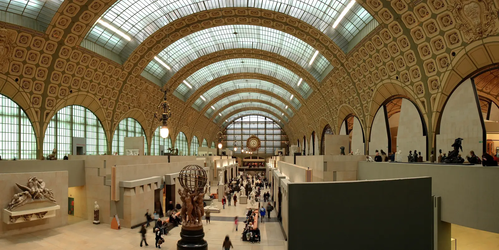 The great vaulted nave of the former railway station inside the Musée d'Orsay