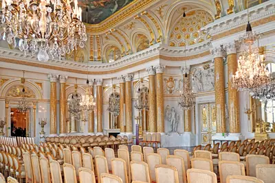 The gilded Great Assembly Hall of the Royal Castle in Warsaw
