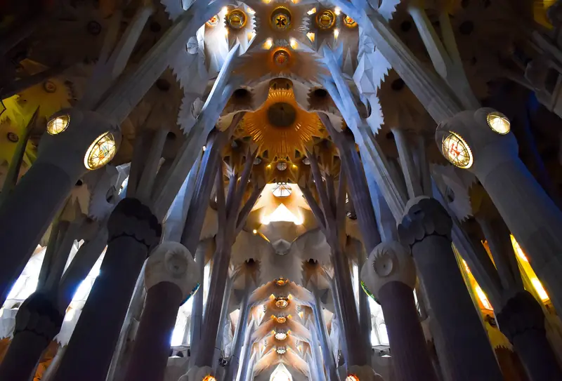 Tree-like columns and vaults of the Sagrada Família nave
