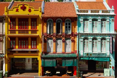 Traditional shophouses on Upper Cross Street in Chinatown, Singapore