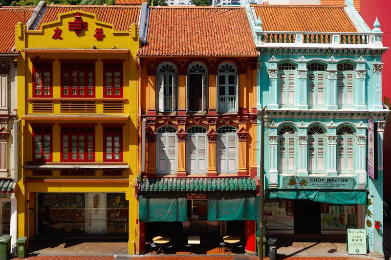 Traditional shophouses on Upper Cross Street in Chinatown, Singapore