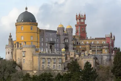 Pena Palace on its hilltop above Sintra