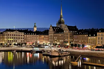 Gamla stan, Stockholm's old town, at dusk