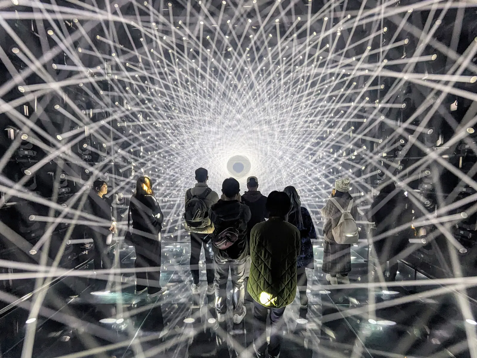 A tunnel of light in teamLab Borderless, Tokyo