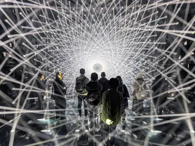 A tunnel of light in teamLab Borderless, Tokyo