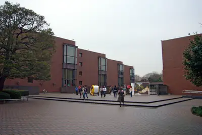 The red-brick Tokyo Metropolitan Art Museum, designed by Kunio Maekawa