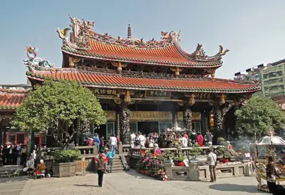 Carved roofs of Longshan Temple, Taipei