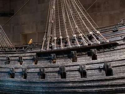 The salvaged 17th-century warship Vasa inside the Vasa Museum, Stockholm