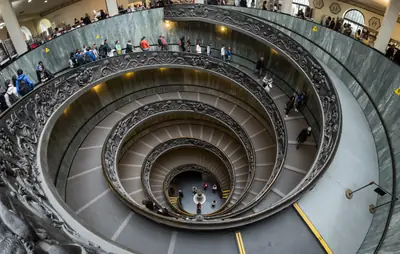 The double-helix spiral staircase at the Vatican Museums
