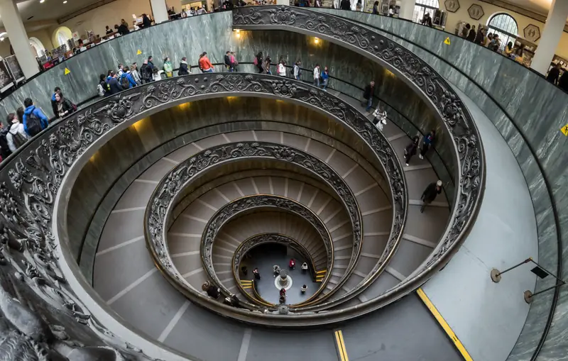 The double-helix spiral staircase at the Vatican Museums