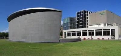 The oval exhibition wing of the Van Gogh Museum on Museumplein
