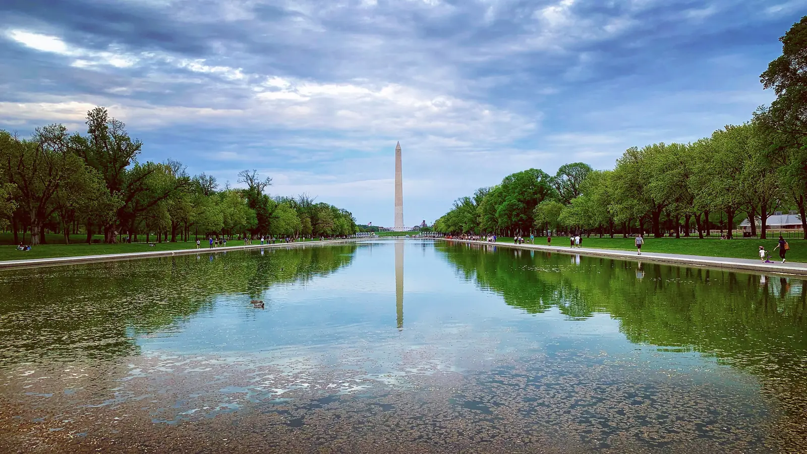 The Washington Monument reflected in the Lincoln Memorial Reflecting Pool