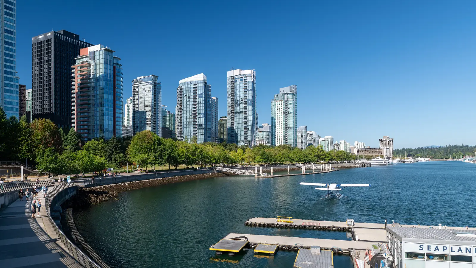 The Vancouver skyline across Coal Harbour