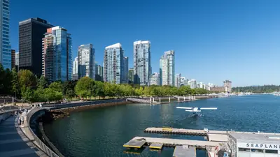The Vancouver skyline across Coal Harbour