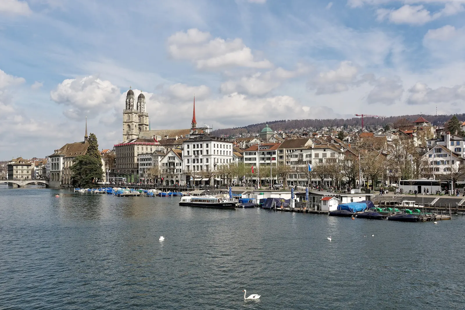 The Limmat river and the old town of Zurich