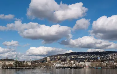 Lake Zurich from the city's lakeshore
